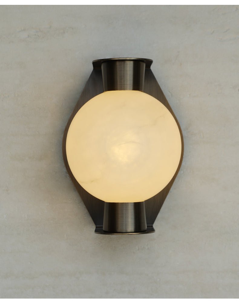 Alabaster Orb Brass Wall Sconce