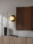Alabaster Orb Brass Wall Sconce