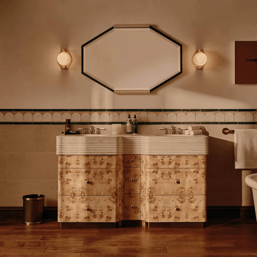 Alabaster Orb Brass Wall Sconce