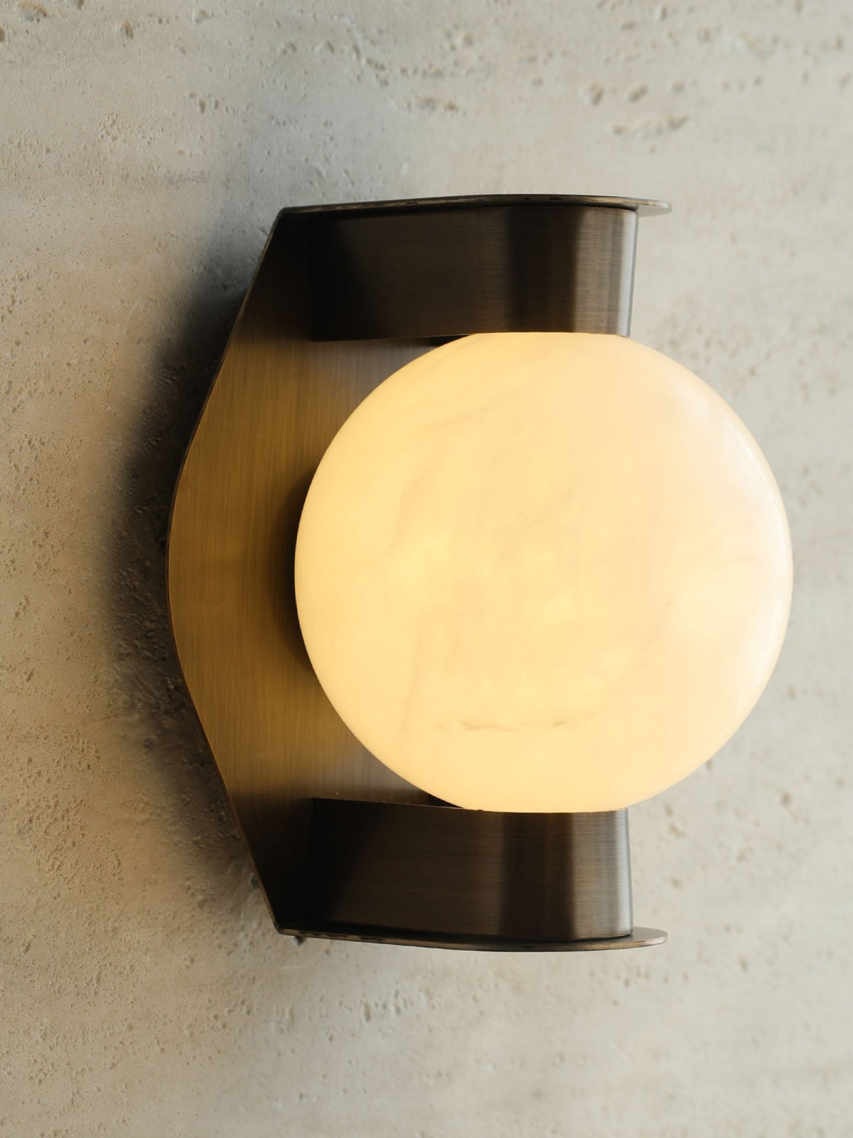 Alabaster Orb Brass Wall Sconce