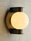 Alabaster Orb Brass Wall Sconce