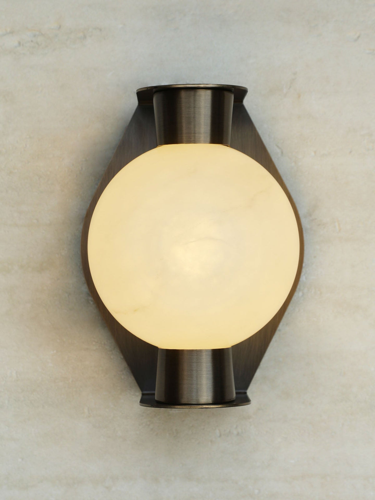 Alabaster Orb Brass Wall Sconce