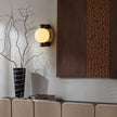Alabaster Orb Brass Wall Sconce