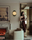 Alabaster Orb Brass Wall Sconce