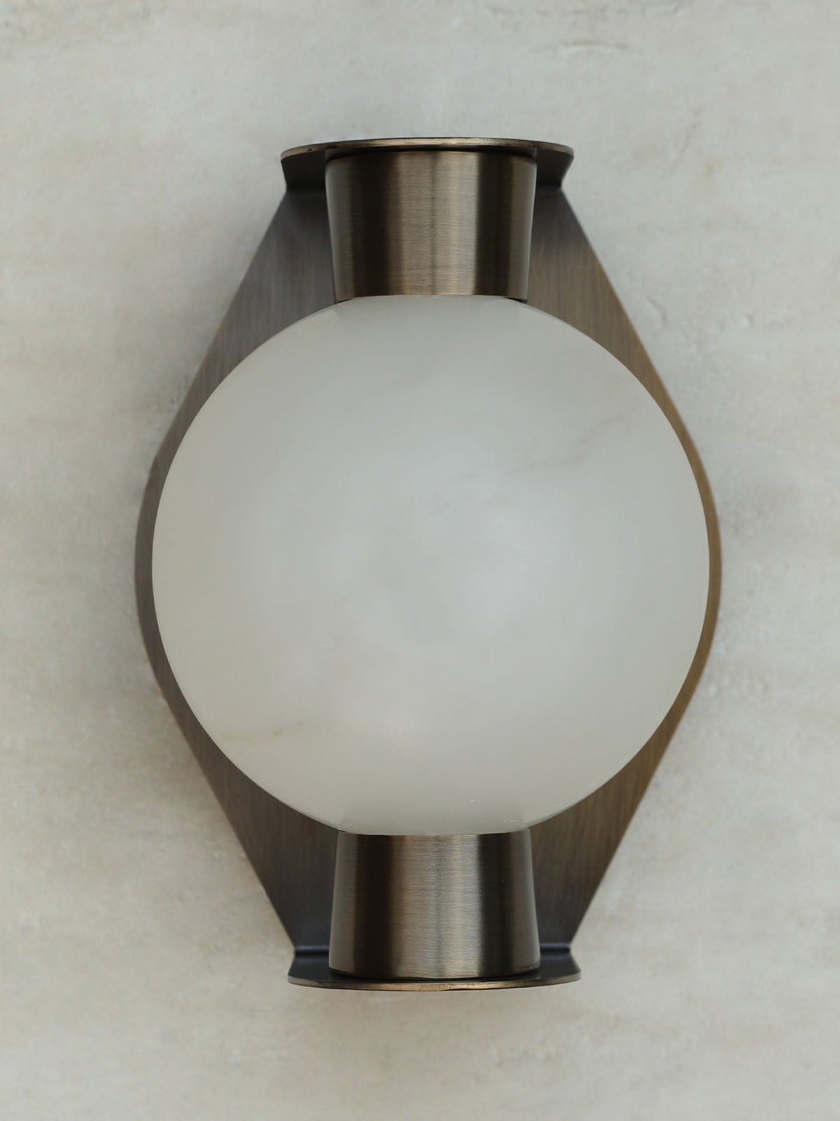 Alabaster Orb Brass Wall Sconce
