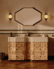 Alabaster Orb Brass Wall Sconce