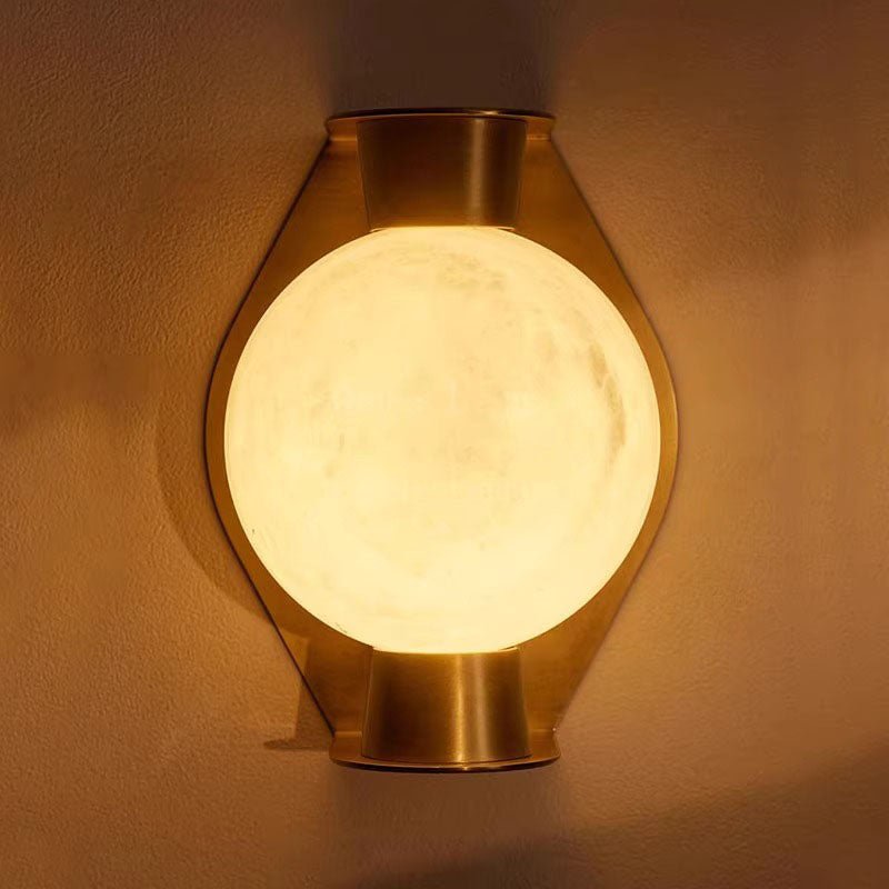 Alabaster Orb Brass Wall Sconce