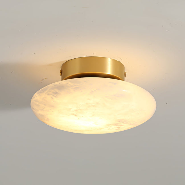 Alabaster Oval Brass Ceiling Light