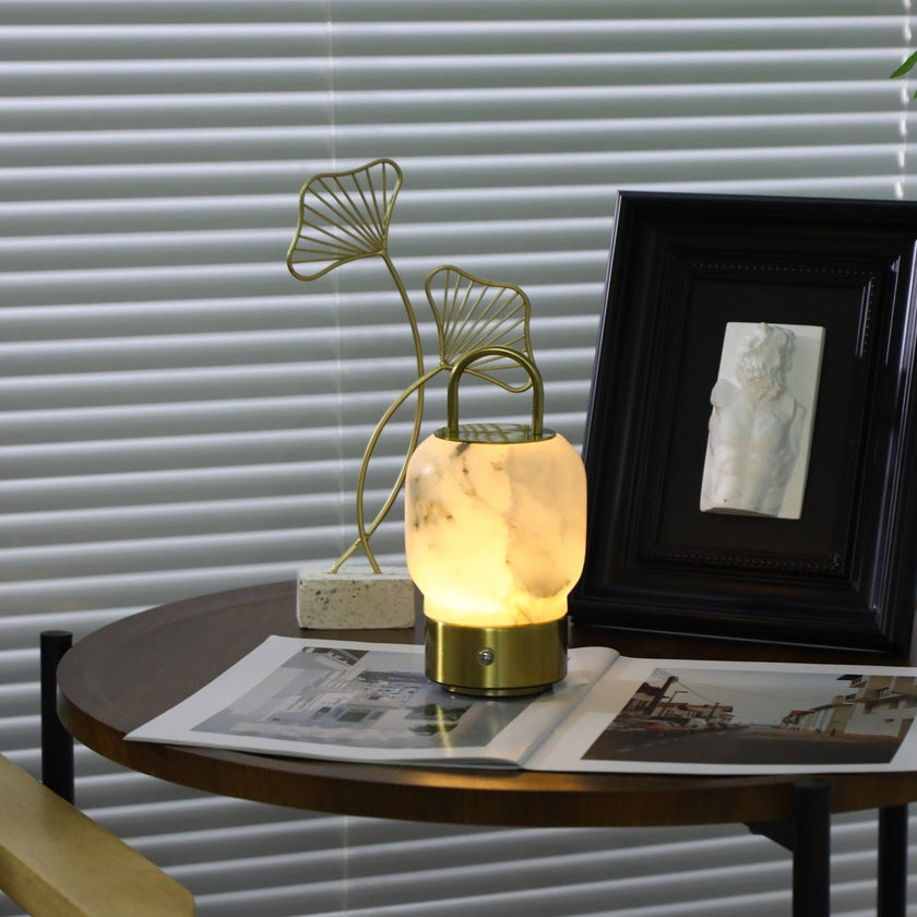 Alabaster Portable Cordless Table Lamp