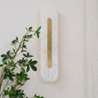 Alabaster Rounded Brass Wall Sconce