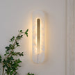 Alabaster Rounded Brass Wall Sconce