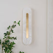 Alabaster Rounded Brass Wall Sconce
