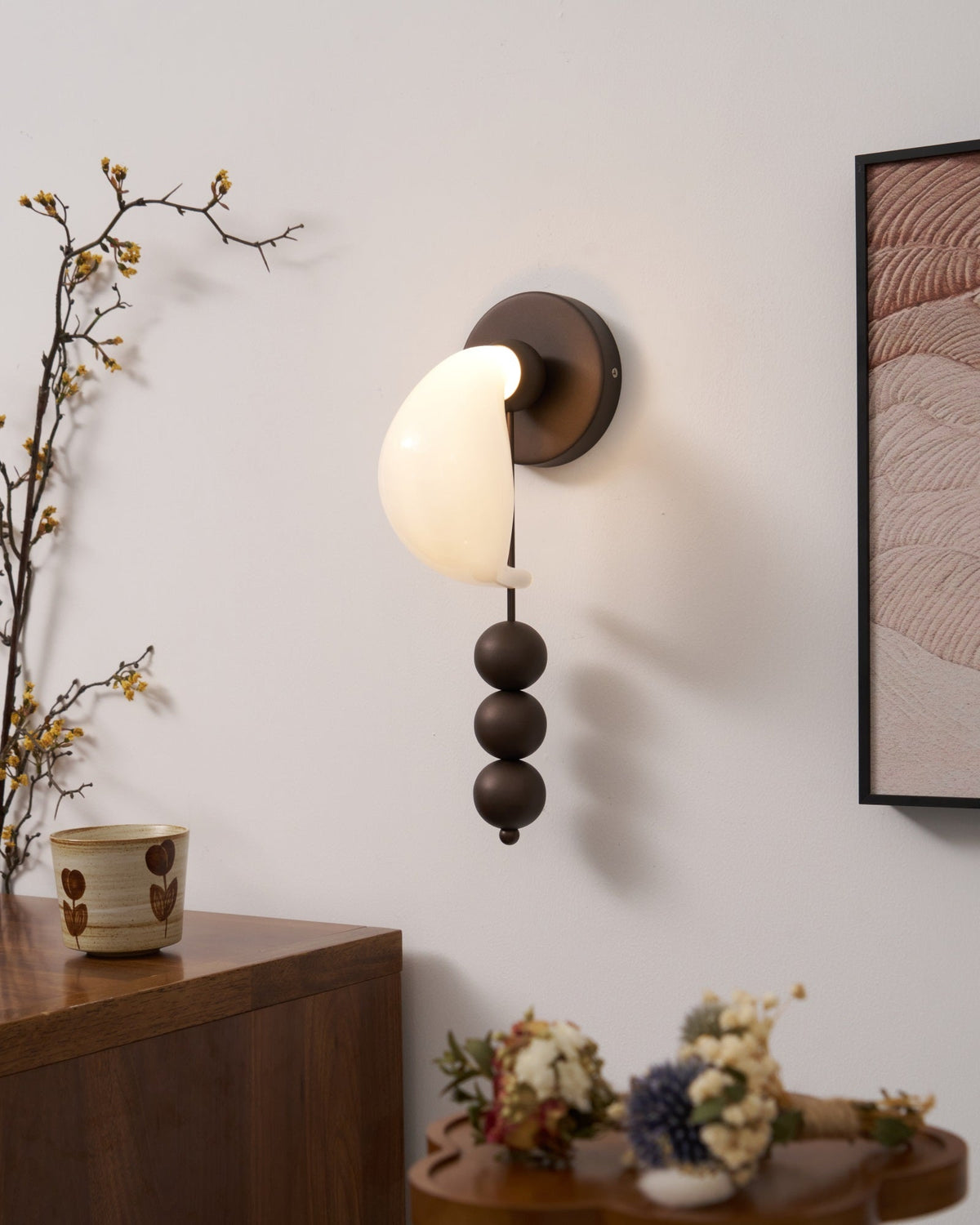 Opal Glass Petal Wall Sconce