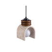 Travertine & Walnut Arch Pendant Lamp