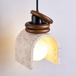 Travertine & Walnut Arch Pendant Lamp