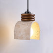 Travertine & Walnut Arch Pendant Lamp