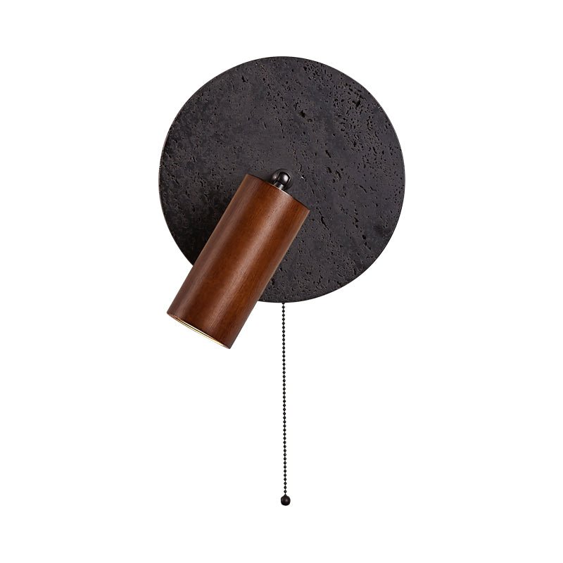 Black Travertine Walnut Wall Sconce