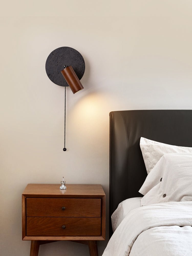 Black Travertine Walnut Wall Sconce