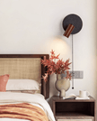 Black Travertine Walnut Wall Sconce