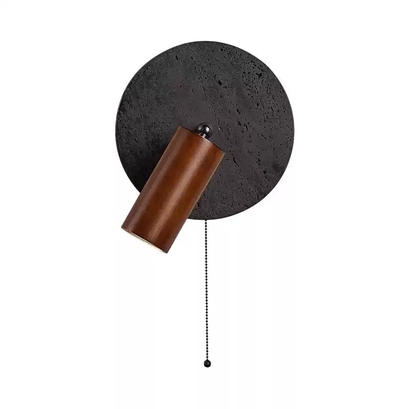 Black Travertine Walnut Wall Sconce