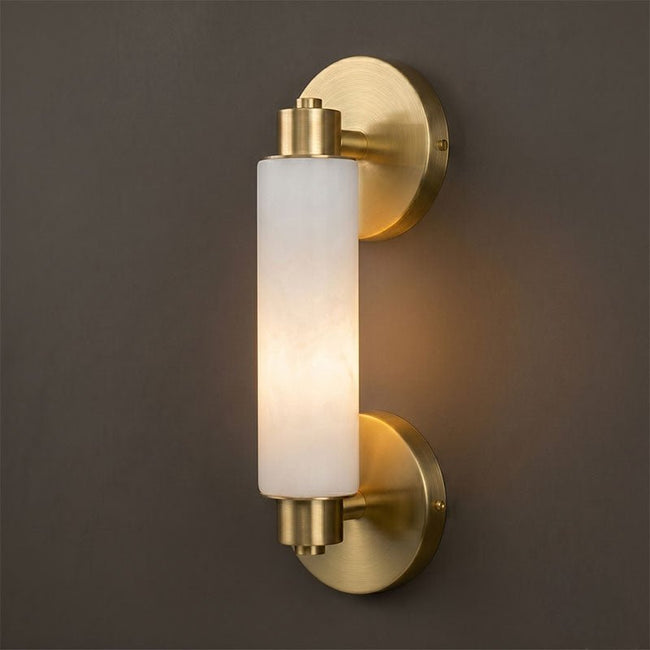 Alabaster Stacked Tube Wall Lamp