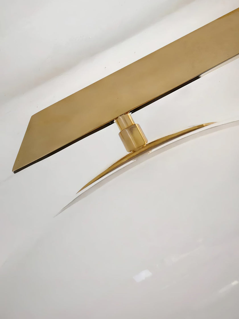 Art Deco Brass & Opal Glass Ceiling Lamp