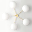 Art Deco Brass & Opal Glass Ceiling Lamp