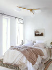 Art Deco Brass & Opal Glass Ceiling Lamp