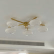 Art Deco Brass & Opal Glass Ceiling Lamp