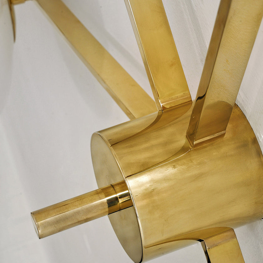 Art Deco Brass & Opal Glass Ceiling Lamp