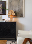 Burl Wood Pyramid Table Lamp