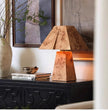 Burl Wood Pyramid Table Lamp