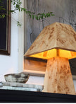 Burl Wood Pyramid Table Lamp