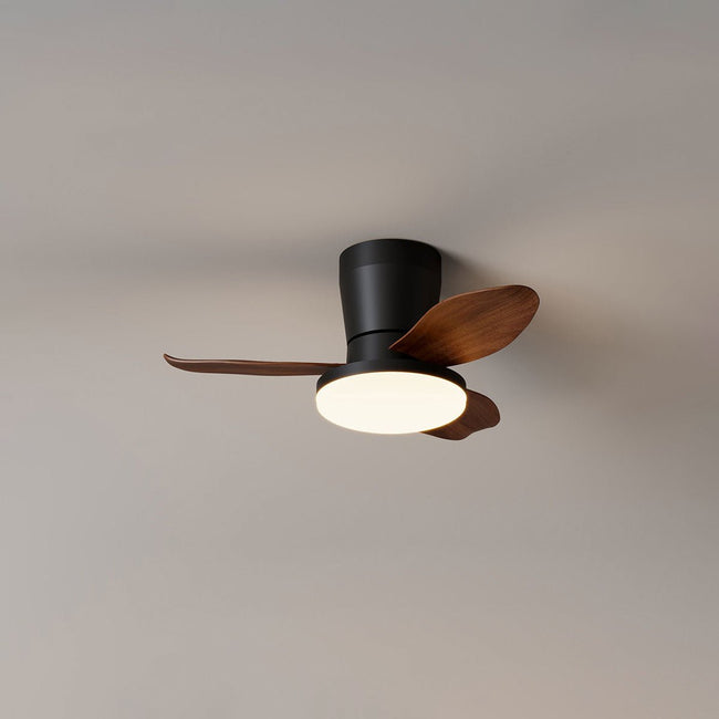 Curved Blade Flush Ceiling Fan Light