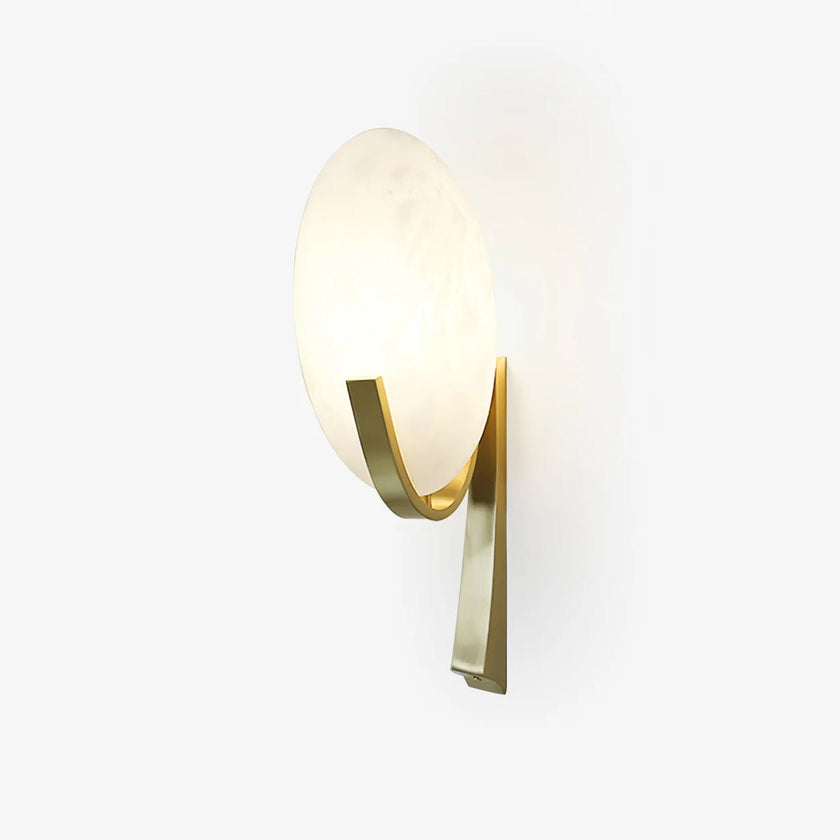 Alabaster Brass Cylinder Wall Lamp