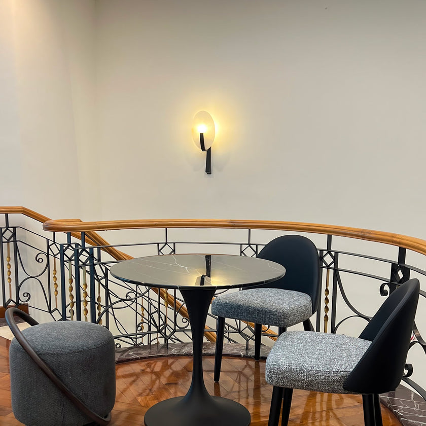 Alabaster Brass Cylinder Wall Lamp