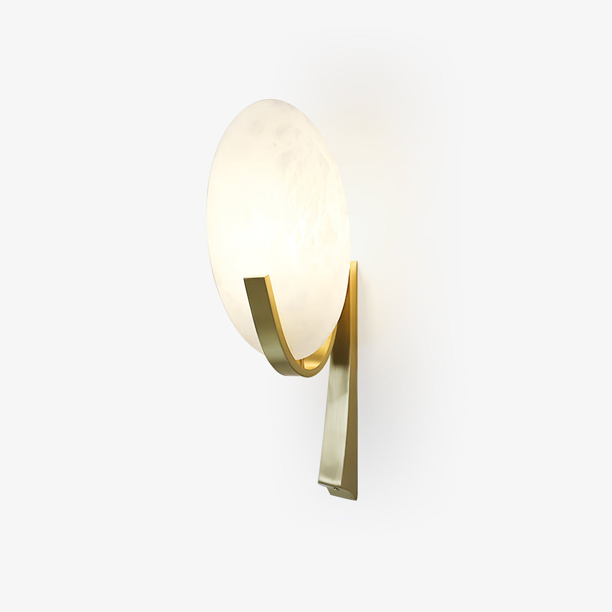 Alabaster Brass Cylinder Wall Lamp