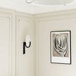 Alabaster Brass Cylinder Wall Lamp