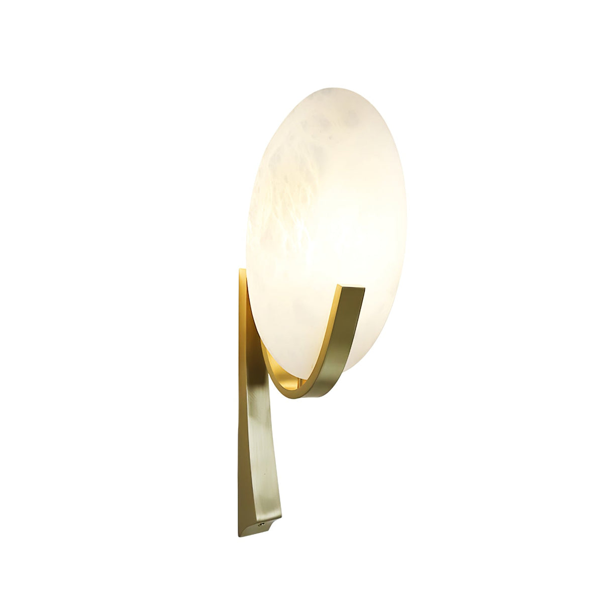 Alabaster Brass Cylinder Wall Lamp