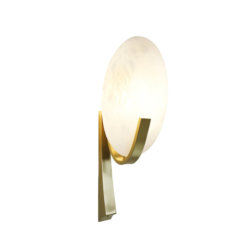 Alabaster Brass Cylinder Wall Lamp