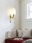 Alabaster Brass Cylinder Wall Lamp
