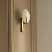 Alabaster Brass Cylinder Wall Lamp