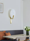 Alabaster Brass Cylinder Wall Lamp