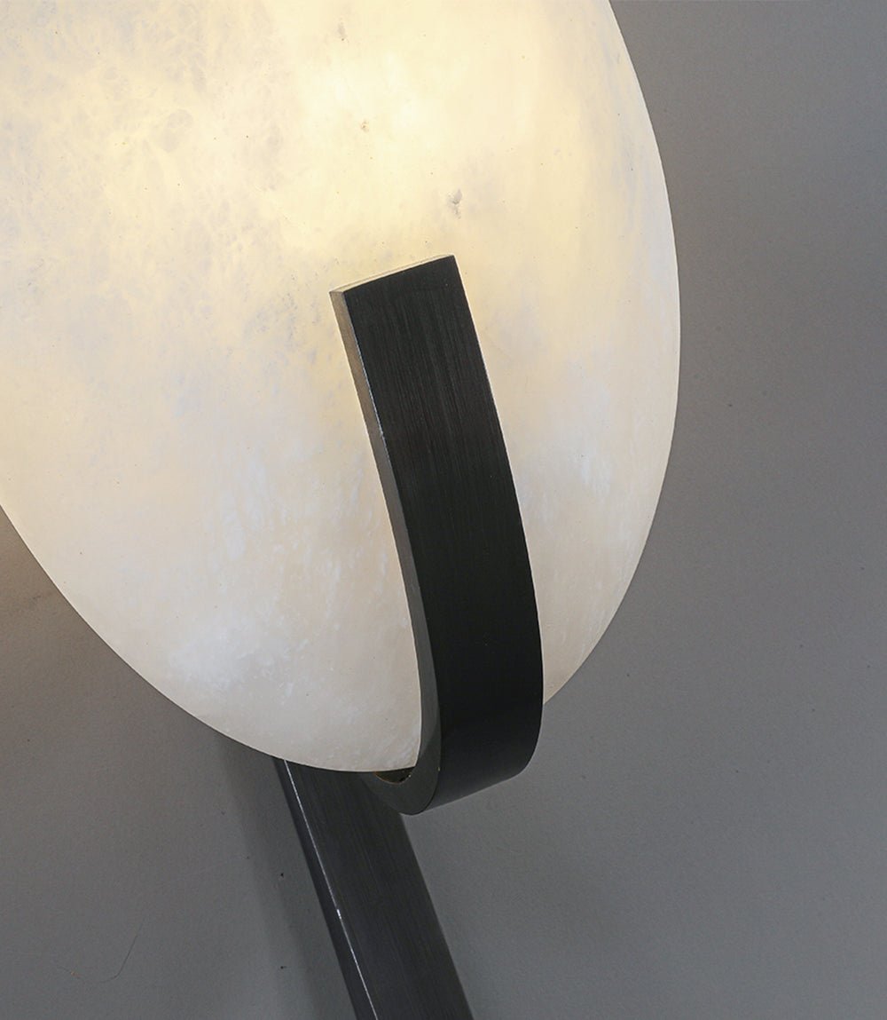 Alabaster Brass Cylinder Wall Lamp