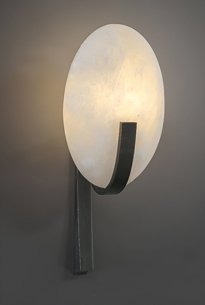 Alabaster Brass Cylinder Wall Lamp