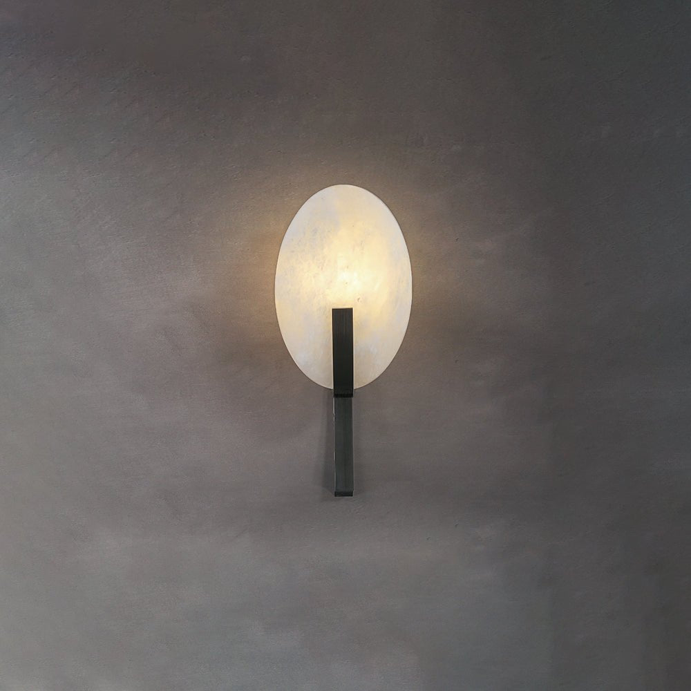 Alabaster Brass Cylinder Wall Lamp