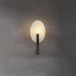 Alabaster Brass Cylinder Wall Lamp