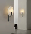 Alabaster Brass Cylinder Wall Lamp