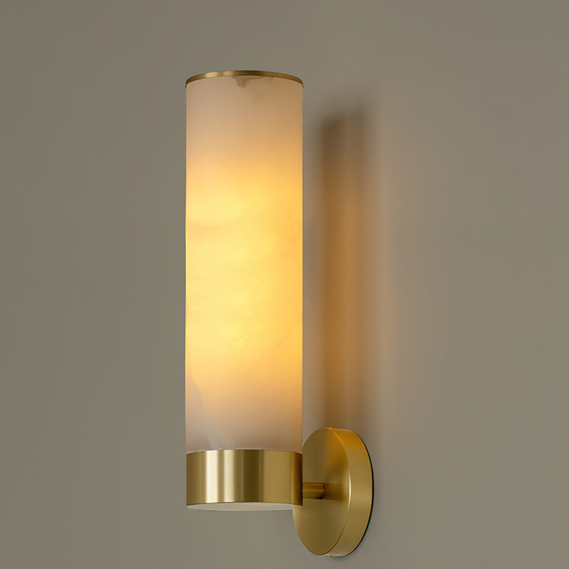 Alabaster & Brass Wall Sconce