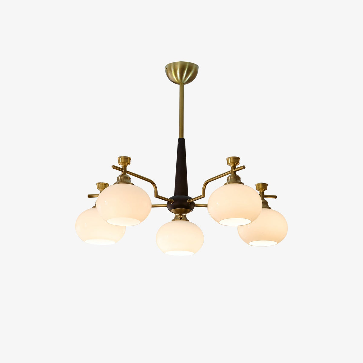 Glass Sphere Gold Chandelier